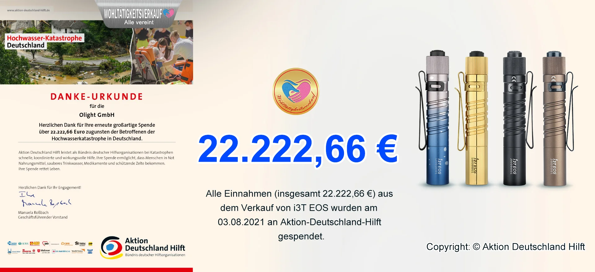 Danke-Urkunde aus Aktion Deutschland Hilft