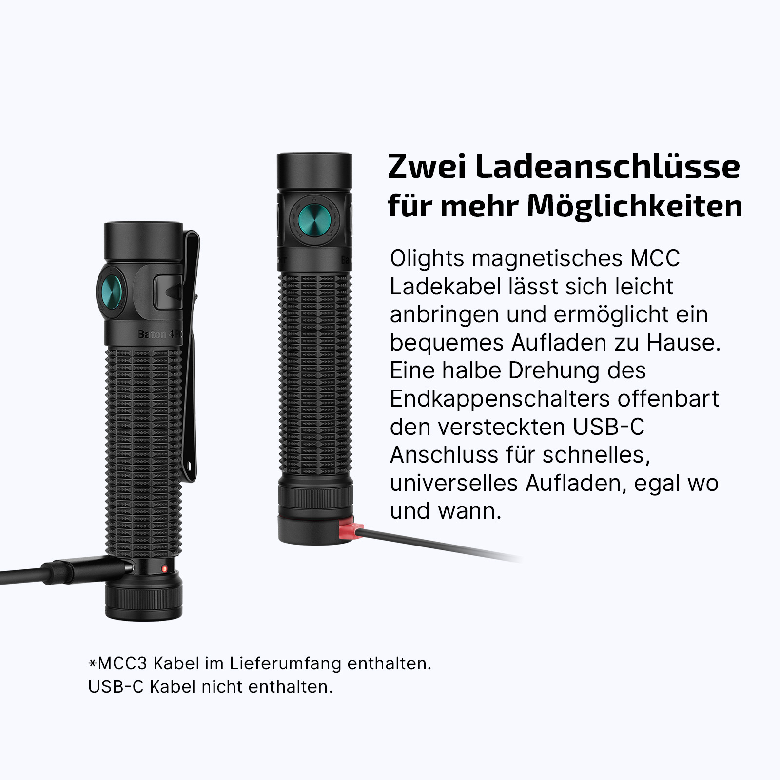 Baton 4 Pro mit USB-C- und magnetischem MCC-Ladesystem