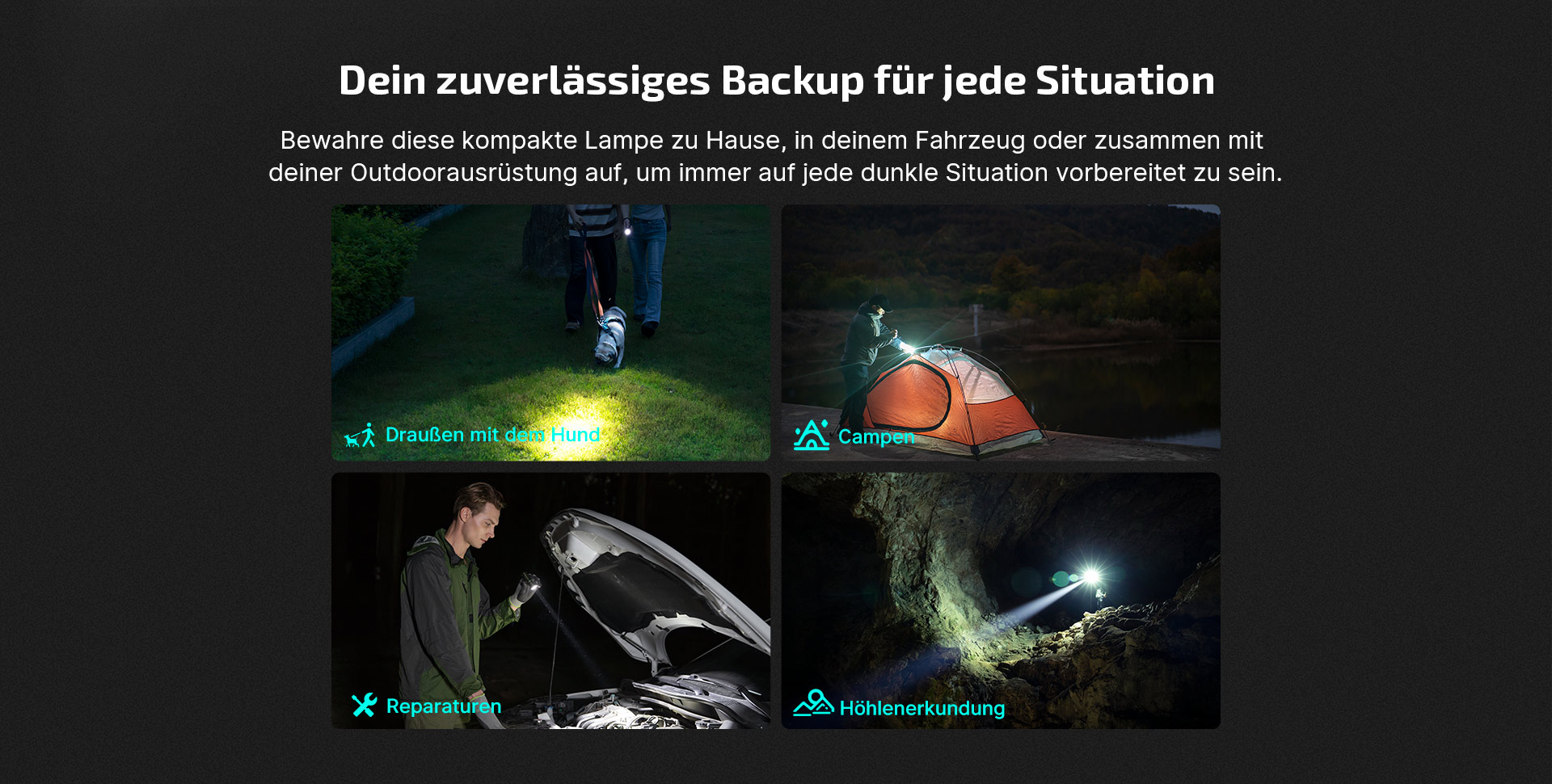 Offizielle Baton-Turbo-Anwendungsmontage mit Alltag, Camp und Fahrzeug