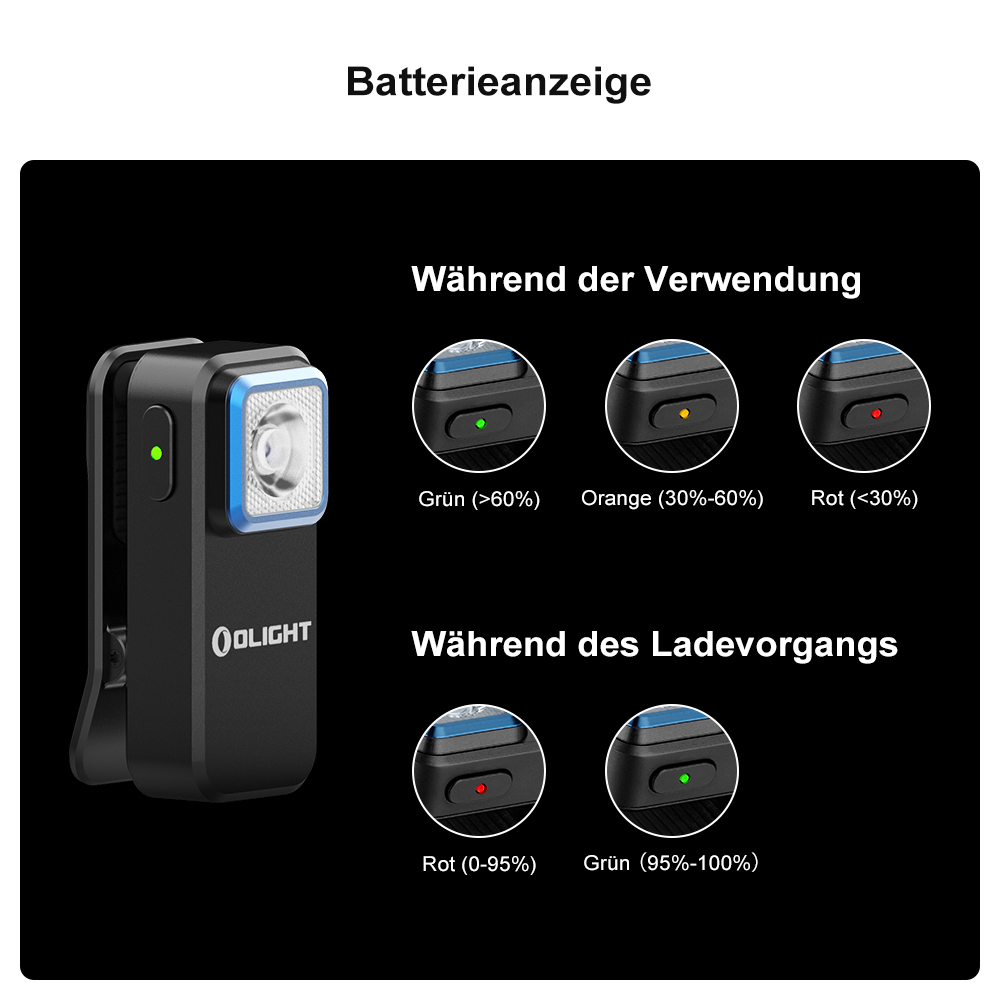 Olight Oclip multifunktionales Clip-Licht LED mit zwei Lichtquellen