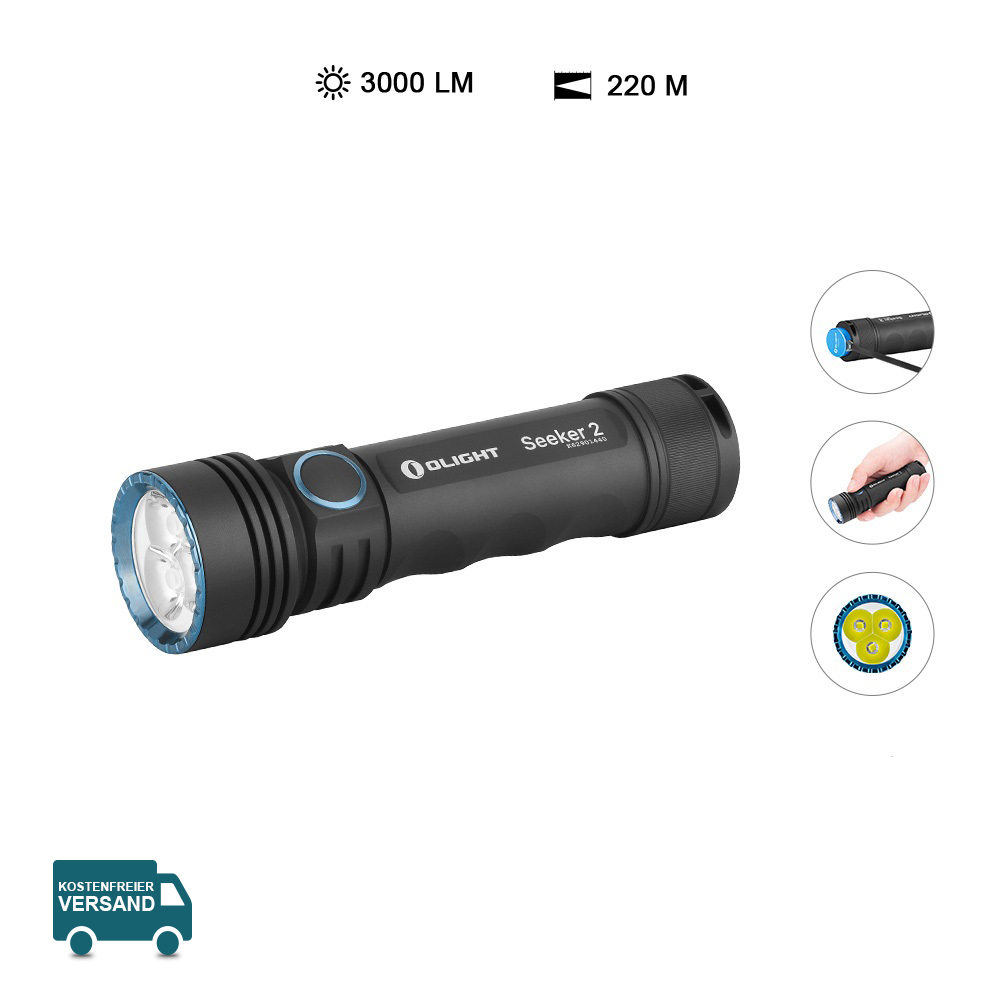 Olight Seeker 2 Schwarz Starke Taschenlampe