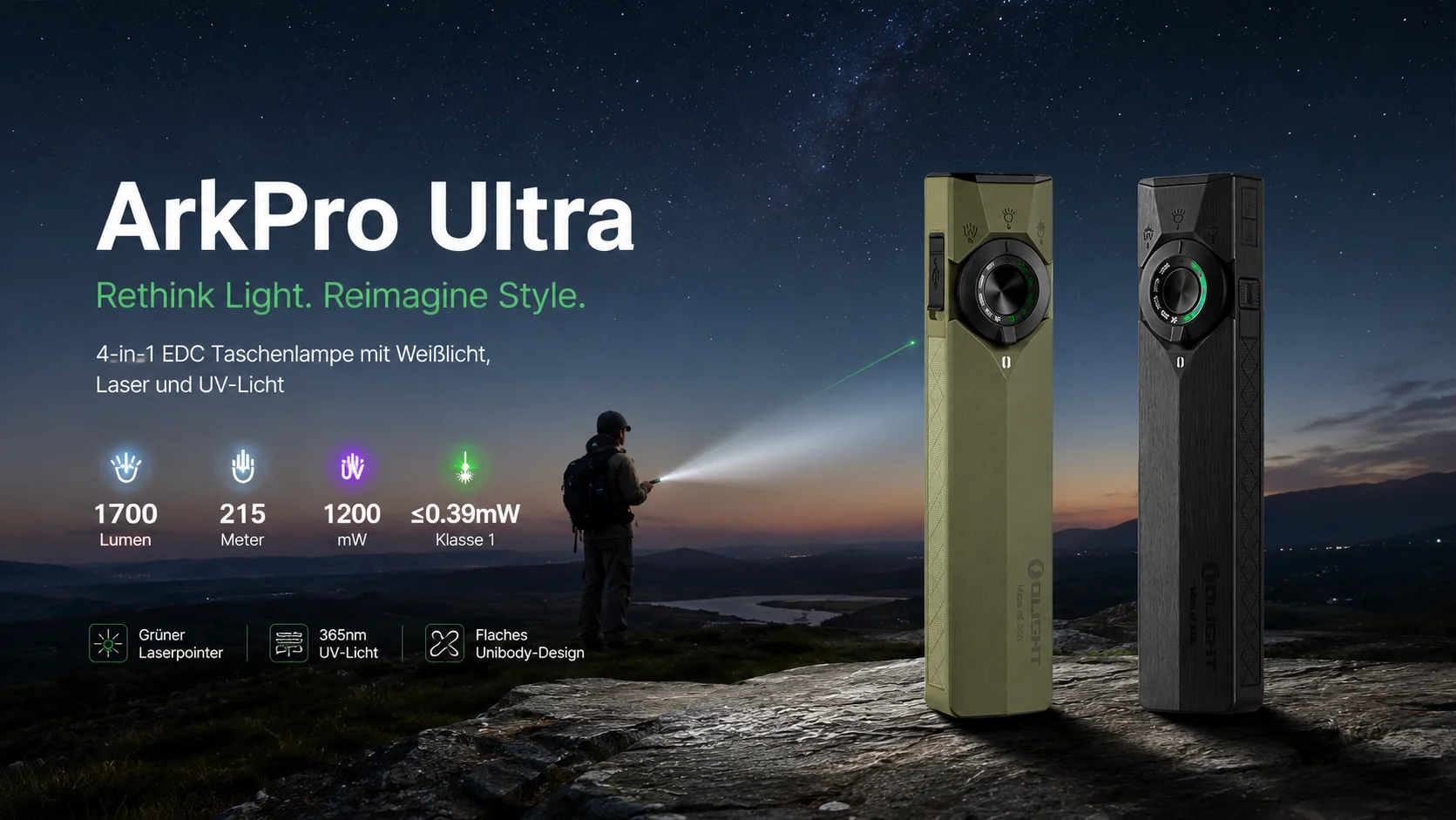 Taschenlampe mit Laserpointer 2026: Olight ArkPro im Test – 4-in-1 EDC, UV-Licht & Laser im Vergleich