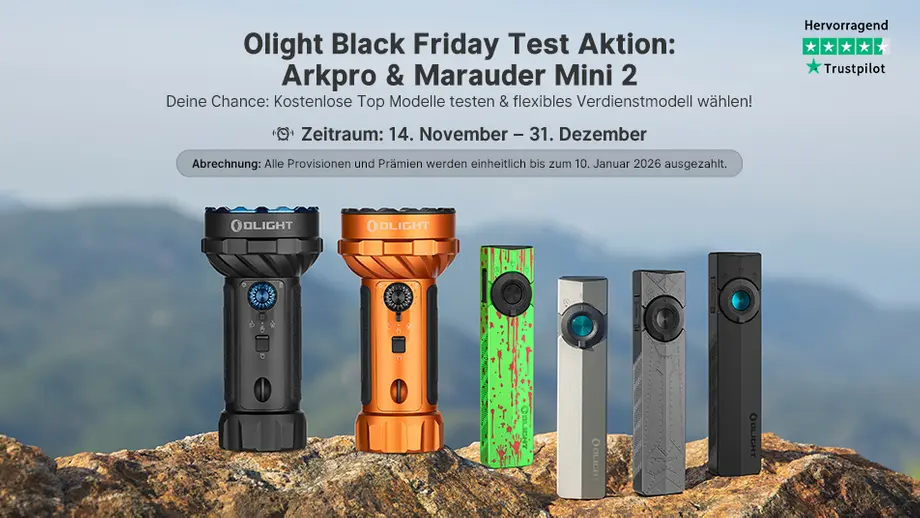 Olight Black Friday Test Aktion: ArkPro & Marauder Mini 2