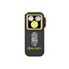 Schwarze Olight Oclip Pro S Clip-Leuchte in der Frontansicht mit goldener Jubiläumsgravur für EDC und Outdoor-Einsatz