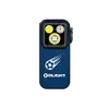 Olight Oclip Pro blaue Clip-On-Taschenlampe mit Fußball-Logo und LED-Linsen in der Frontansicht für EDC und Outdoor