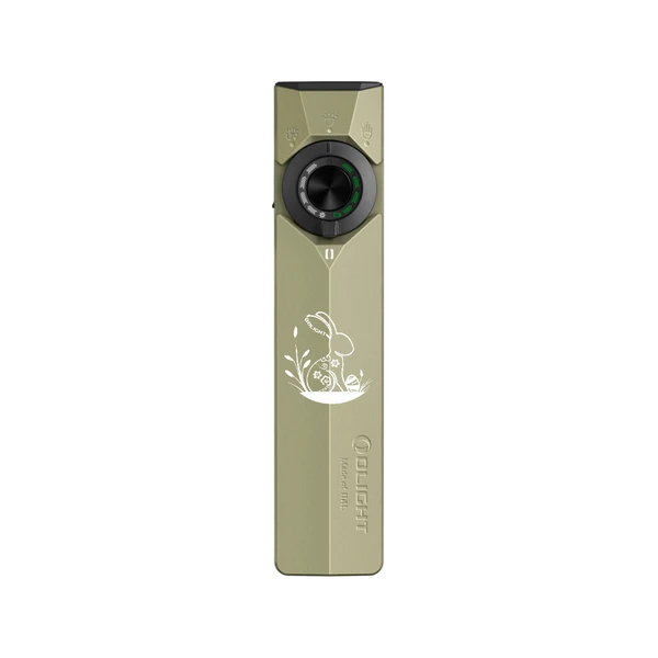 Olight ArkPro Ultra in Grün mit Hasenmotiv, einem vielseitigen Werkzeug für Outdoor-Abenteuer.