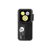 Schwarze Olight Oclip 2 Ultra Clip-Leuchte Vorderansicht mit Totenkopf-Motiv und LED-Lichtquellen für EDC-Einsatz