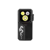 Schwarze Olight Oclip 2 Ultra Clip-On-Lampe in Vorderansicht mit weißem Drachen-Design für EDC und Outdoor-Einsatz