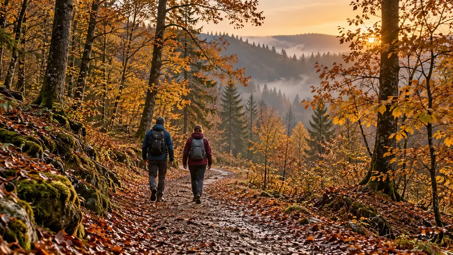 Wandern im Herbst: Früher Einbruch der Dunkelheit