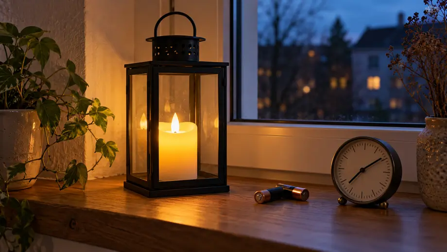 LED-Kerze in der Laterne: Timer, Batteriekosten und Helligkeit