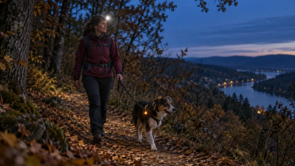 Wandern mit Hund bei Dunkelheit
