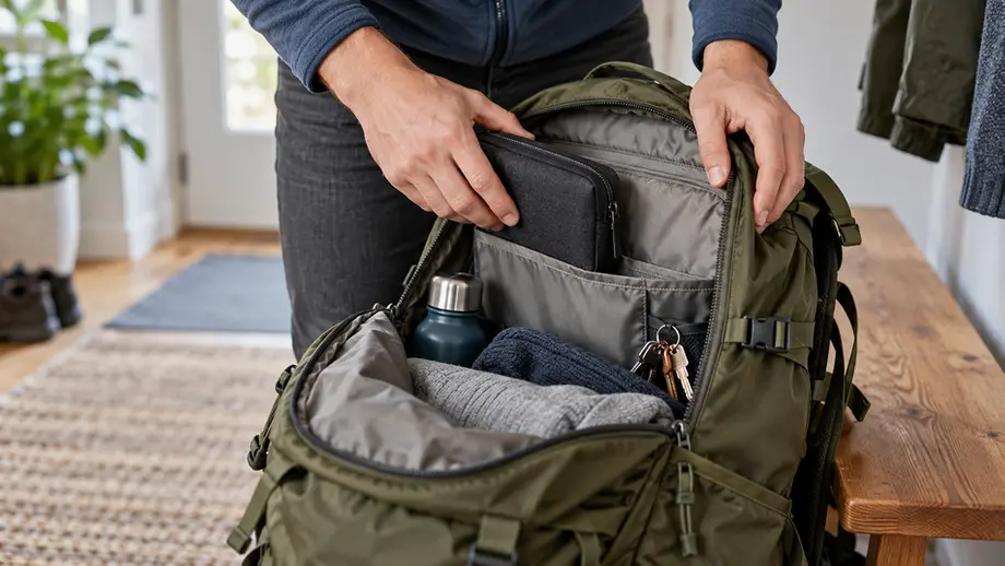 Taschenlampe geht im Rucksack von selbst an