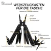 HX Outdoors schwarzes Multitool Werkzeugkasten für die Tasche mit 12 Funktionen wie Zange Säge und Schere im Überblick