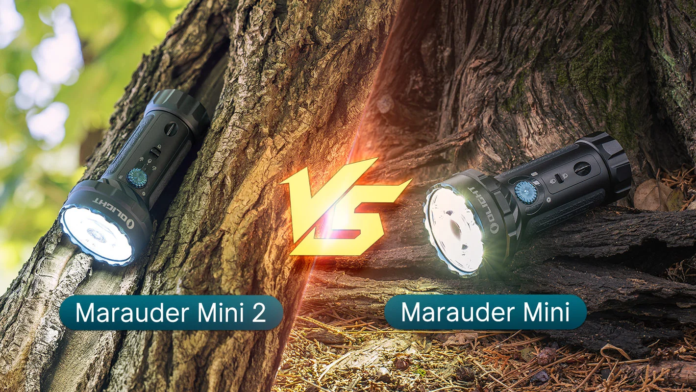 Vergleich der Olight Taschenlampen Marauder Mini 2 und Marauder Mini