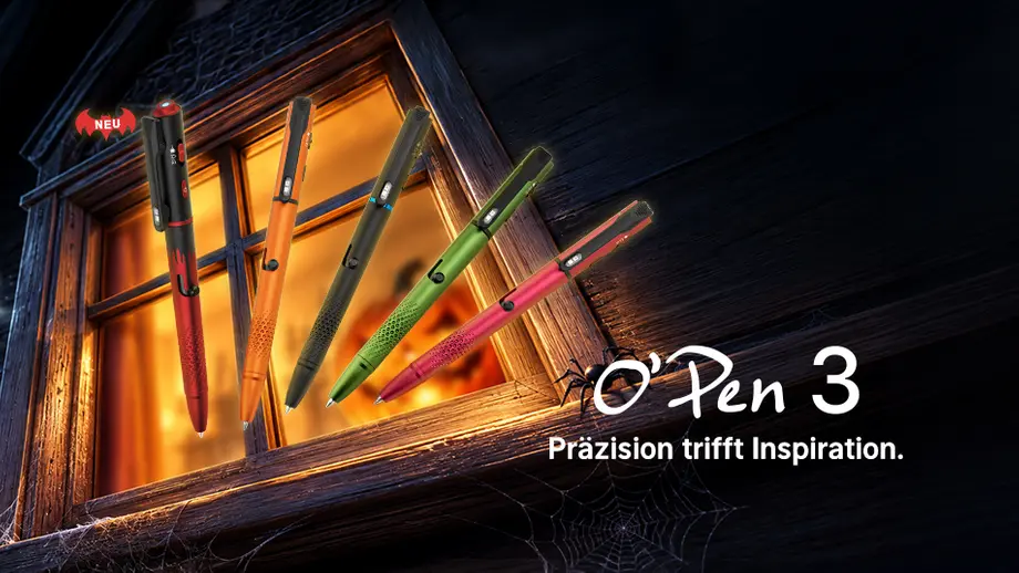 Open 3 Midnight Red (Class 1): Schreiben und Licht in einem Stift