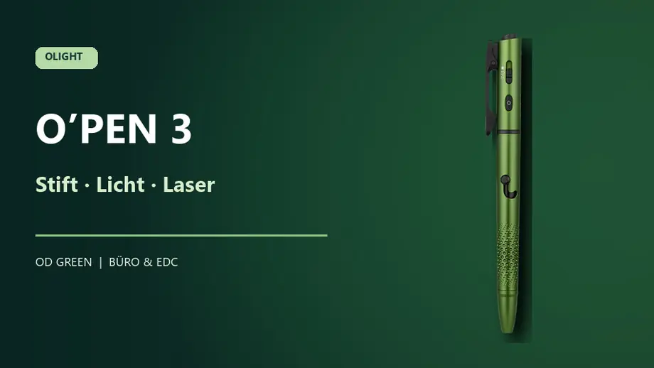 OPen 3 im Test: Der 4-in-1 Kugelschreiber mit Taschenlampe und grünem Laser