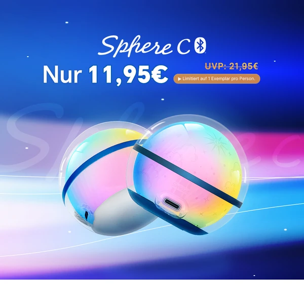 Sphere C Bluetooth Lautsprecher, nur 11,95€, UVP 21,95€. Limitiert auf 1 Exemplar pro Person.
