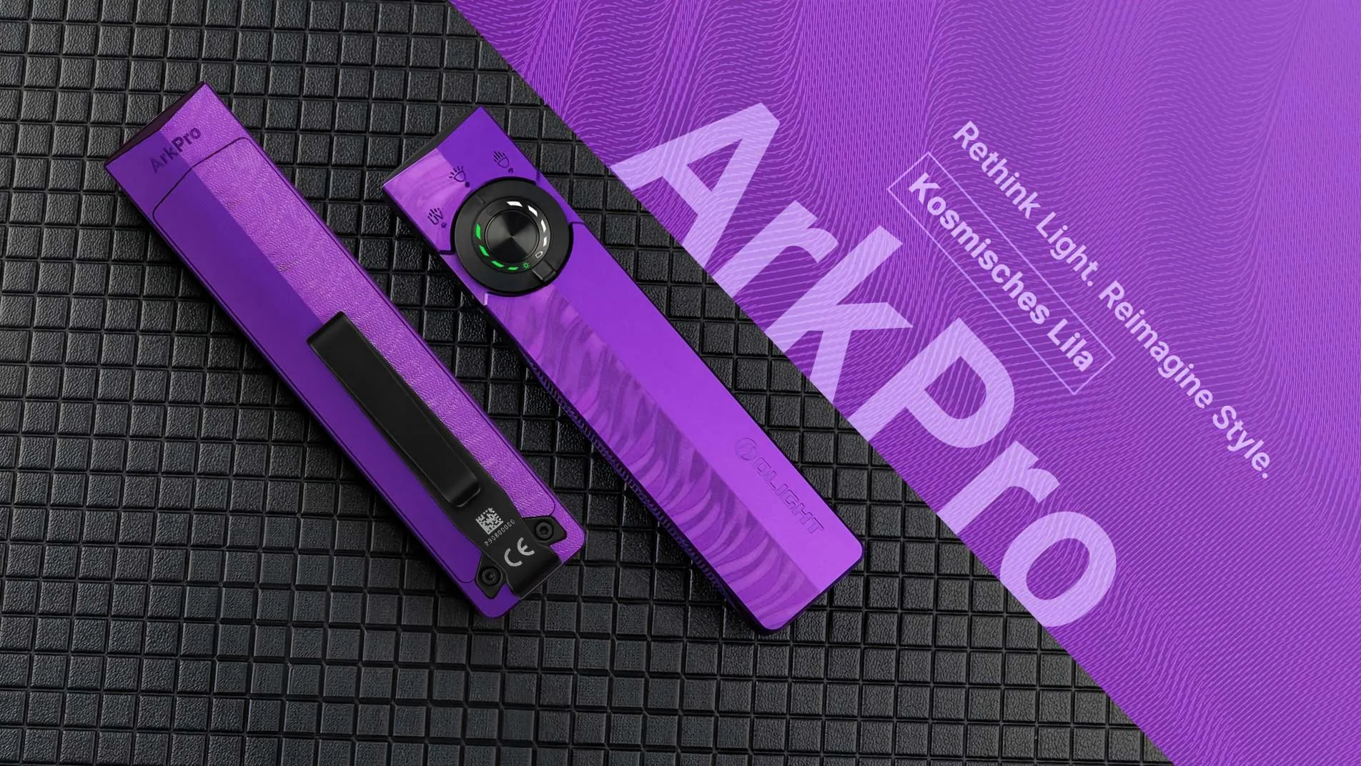 Olight ArkPro Kosmisches Lila: Das stilvolle 4-in-1 EDC-Tool für Familie, Outdoor und Beruf