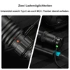 Olight Taschenlampe mit zwei Lademöglichkeiten über USB Typ-C Anschluss und magnetisches MCC Ladekabel.