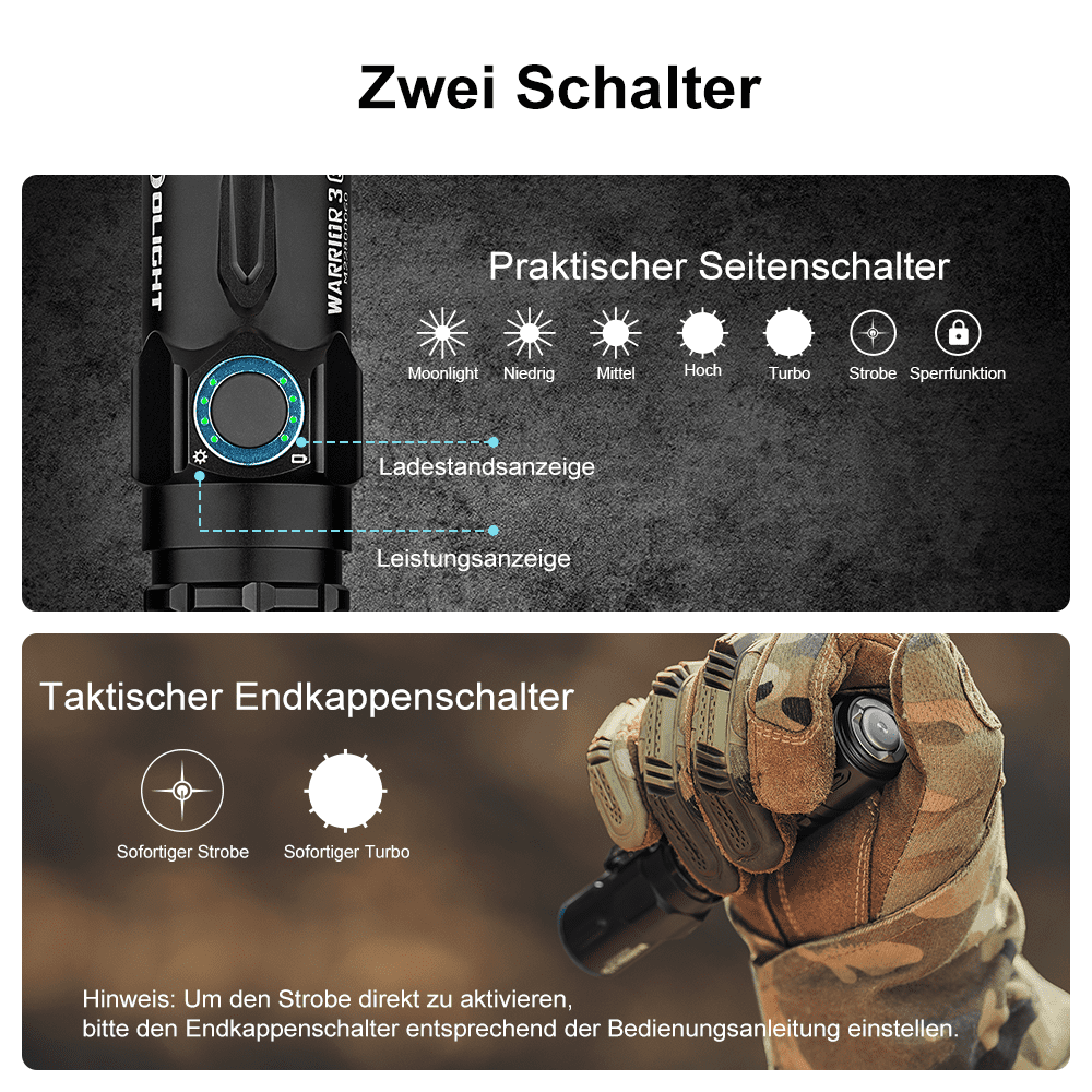 Olight Warrior 3S Taktische Taschenlampe