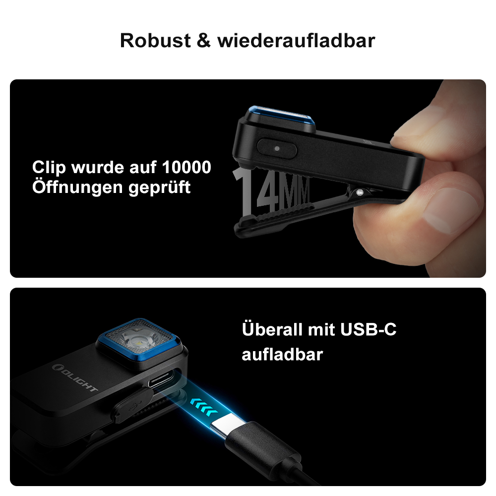 Olight Oclip multifunktionales Clip-Licht LED mit zwei Lichtquellen