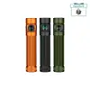 Olivgrüne Taschenlampe mit schwarzem Clip, Leuchtfunktion für Outdoor, Camping und Notfälle