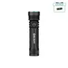 Schwarze Olight Seeker 4 Pro LED Taschenlampe Vorderansicht mit rutschfestem Griff für Outdoor und Camping