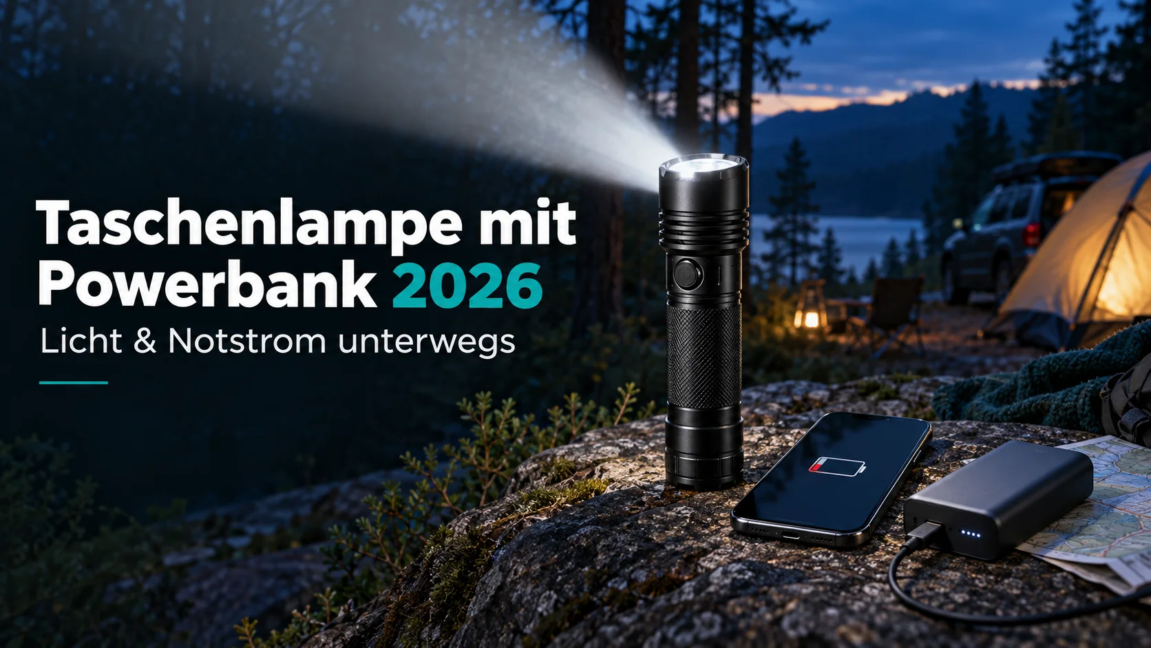 Taschenlampe mit Powerbank 2026: 2-in-1 Licht und Notladegerät für unterwegs