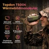 Mann mit Topdon TS004 Wärmebildmonokular im Wald. 320x240 IR, 50Hz, 32GB Speicher, 11h Akku, 400m Reichweite.