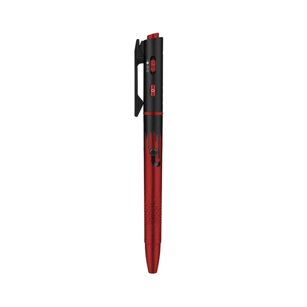 Olight Open 3 Stiftlampe in Rot und Schwarz mit Laser und LED für den EDC-Einsatz im Büro und Alltag