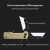 Klappmesser mit drei Öffnungsarten Daumenstift Tastenverriegelung und Flipper im Detail erklärt
