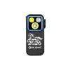 Schwarze Olight Oclip Pro Clip-Leuchte Vorderansicht mit blauem Akzent und 2026 Pferdegravur für Alltag und Outdoor