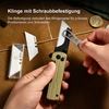 Cuttermesser mit Schraubfestigung der Klinge und praktischem Werkzeug für präzises Schneiden.