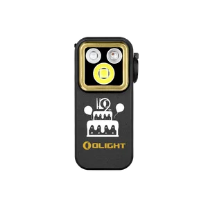 Olight Schwarze Oclip Pro S Jubiläumsedition von vorne mit Multistrahl-Taschenlampe für den täglichen Gebrauch