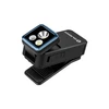 Schwarze Olight LED Clip-Taschenlampe mit schwenkbarem Kopf und USB-Anschluss vor weißem Hintergrund