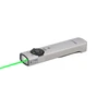 Silberner Laserpointer Olight mit grünem Strahl und schwarzem Bedienfeld, weiße LEDs
