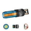 Olight imini 2 kleine LED Schlüsselbundlampe in Blau und Orange mit USB-Stecker und Größenvergleich