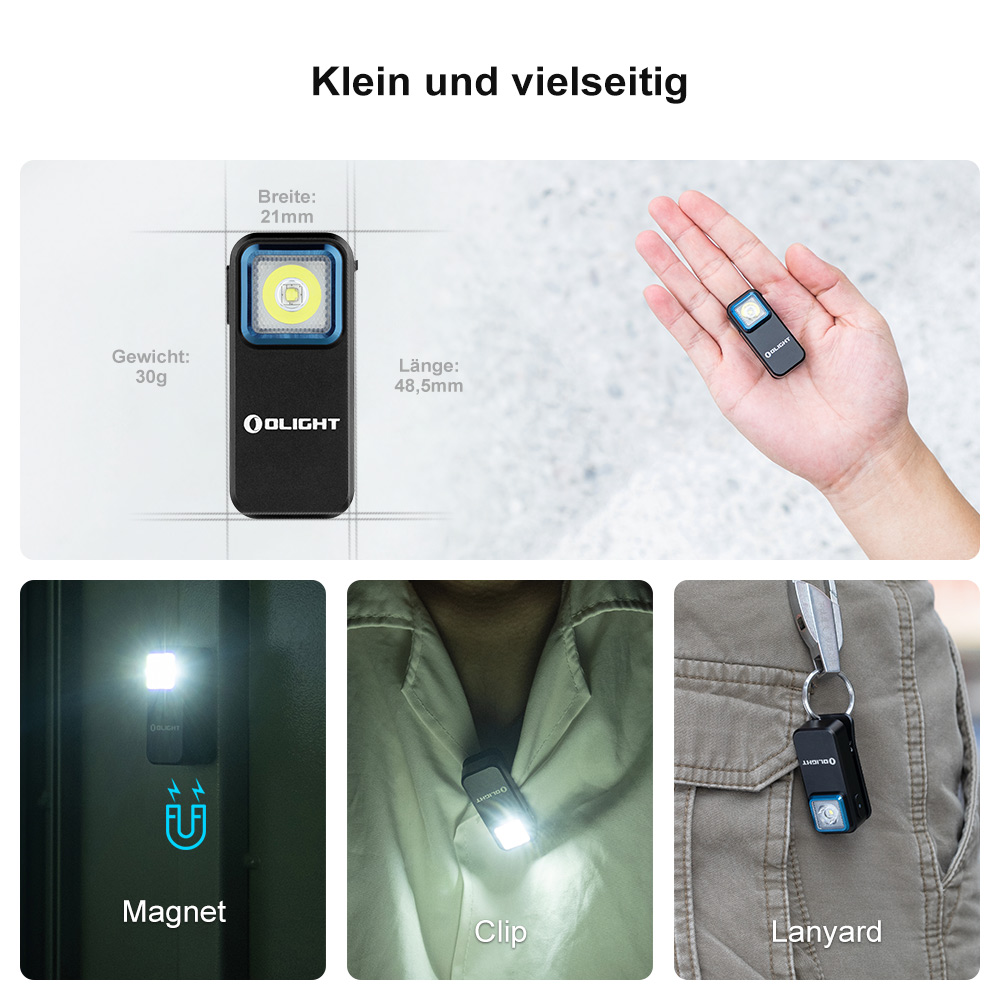 Olight Oclip multifunktionales Clip-Licht LED mit zwei Lichtquellen
