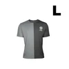 Zweifarbiges Herren T-Shirt in Grau und Dunkelgrau mit Logo-Print in Größe L