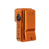 Orangefarbene Olight Oclip 2 Ultra Clip-Taschenlampe in Seitenansicht mit robustem Halteclip für EDC und Outdoor-Einsatz