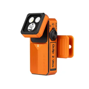 Olight Oclip 2 Ultra orangefarbene EDC Clip-Leuchte mit schwenkbarem LED-Kopf und Magnetclip für Outdoor-Einsätze