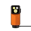 Olight Oclip 2 Ultra orangefarbene Mini-Clip-Taschenlampe mit drei LEDs und Ladekabel für EDC und Outdoor-Einsatz