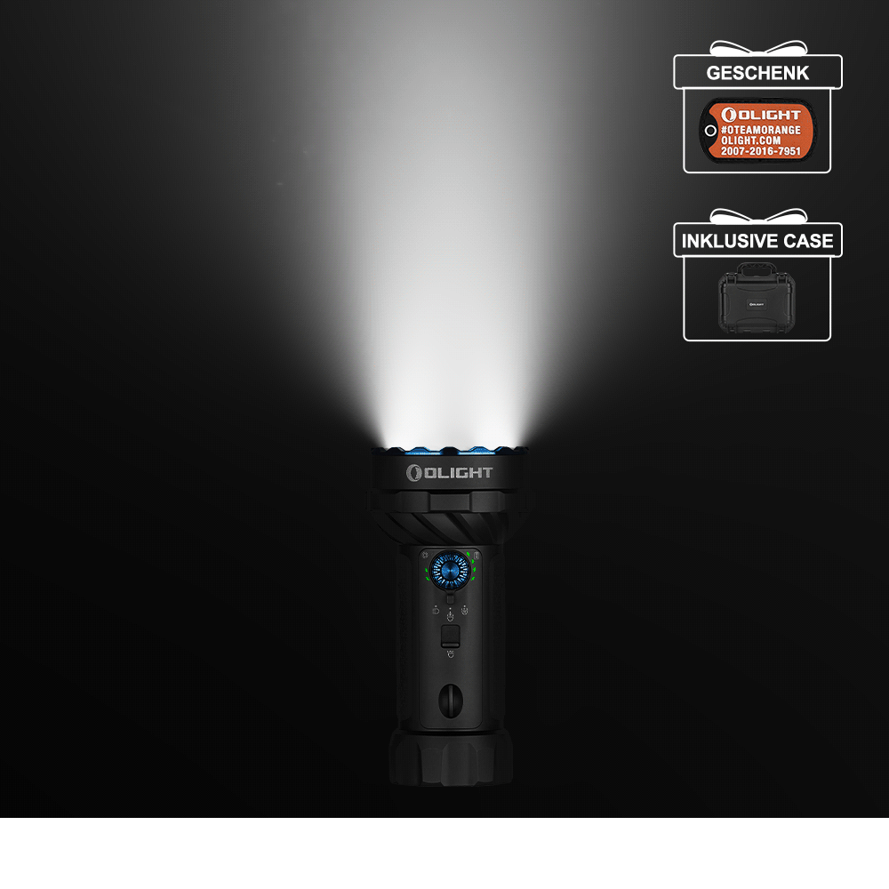 Olight Marauder Mini 2 leistungsstarke LED Taschenlampe mit 10000 Lumen und 750 Metern Leuchtweite