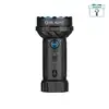 Olight schwarze Marauder Mini 2 Taschenlampe Vorderansicht mit blauem Drehschalter für Outdoor-Abenteuer und Suche