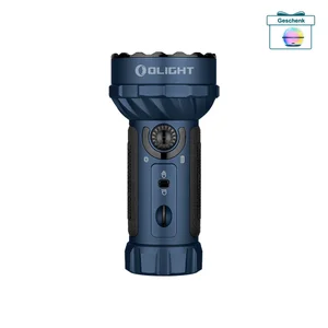 Blaue Olight Marauder 2 LED-Taschenlampe mit taktischem Design und verschiedenen Modi
