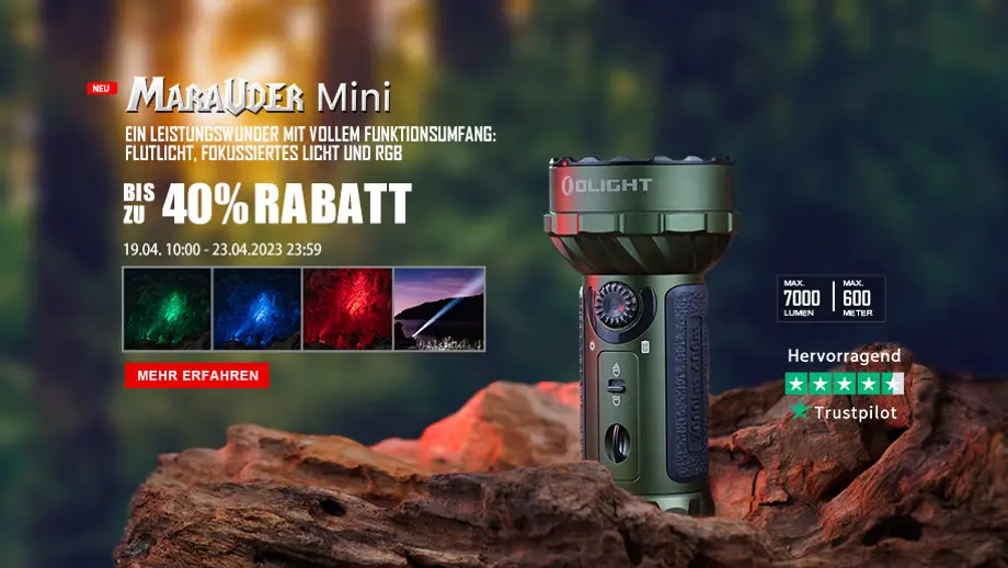Olight Marauder Mini: Leistungsstarke Taschenlampe mit 7000 Lumen