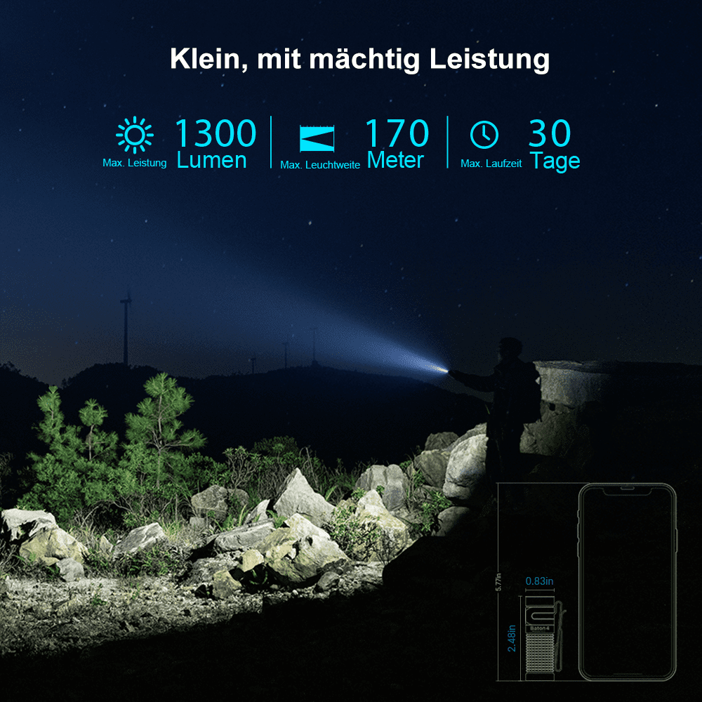 Olight Baton 4 im n&auml;chtlichen Einsatz