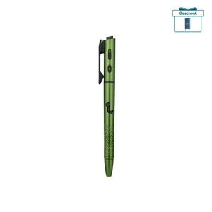Olight Open 3 rote Kugelschreiber-Taschenlampe mit Lasergravur für Büro und Alltag.