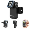 Kompakte Olight Clip-Taschenlampe mit schwenkbarem LED-Kopf, USB-Anschluss und Befestigungsclip aus verschiedenen Ansichten