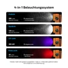 Orange Olight Oclip 2 Ultra Clip-On Lampe mit 4-in-1 Beleuchtungssystem aus Flutlicht, Spotlicht, UV-Licht und Rotlicht.